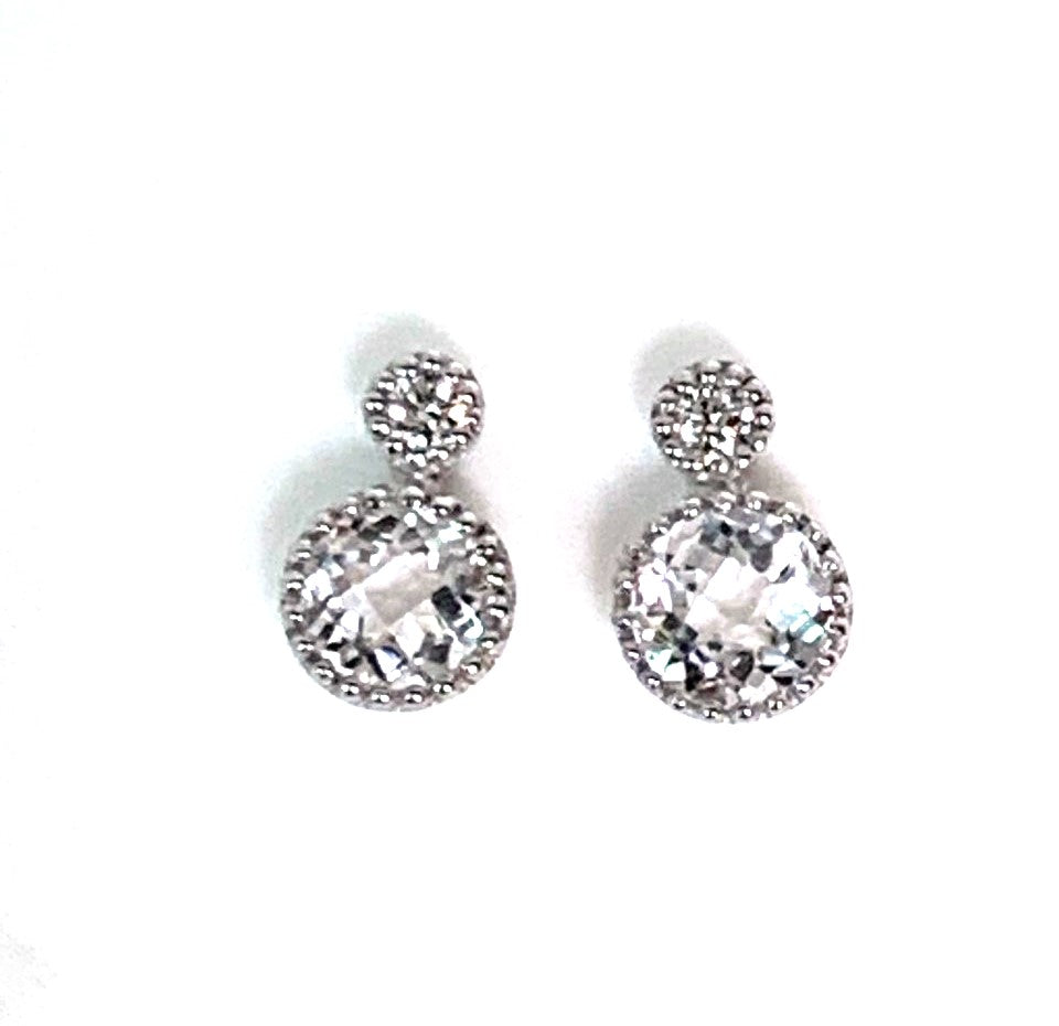 14k gold white topaz & diamond pendant MP45624WT