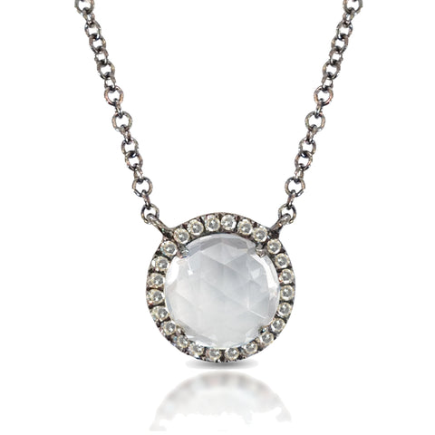 14K Oval Opal and Diamond Necklace MN71678