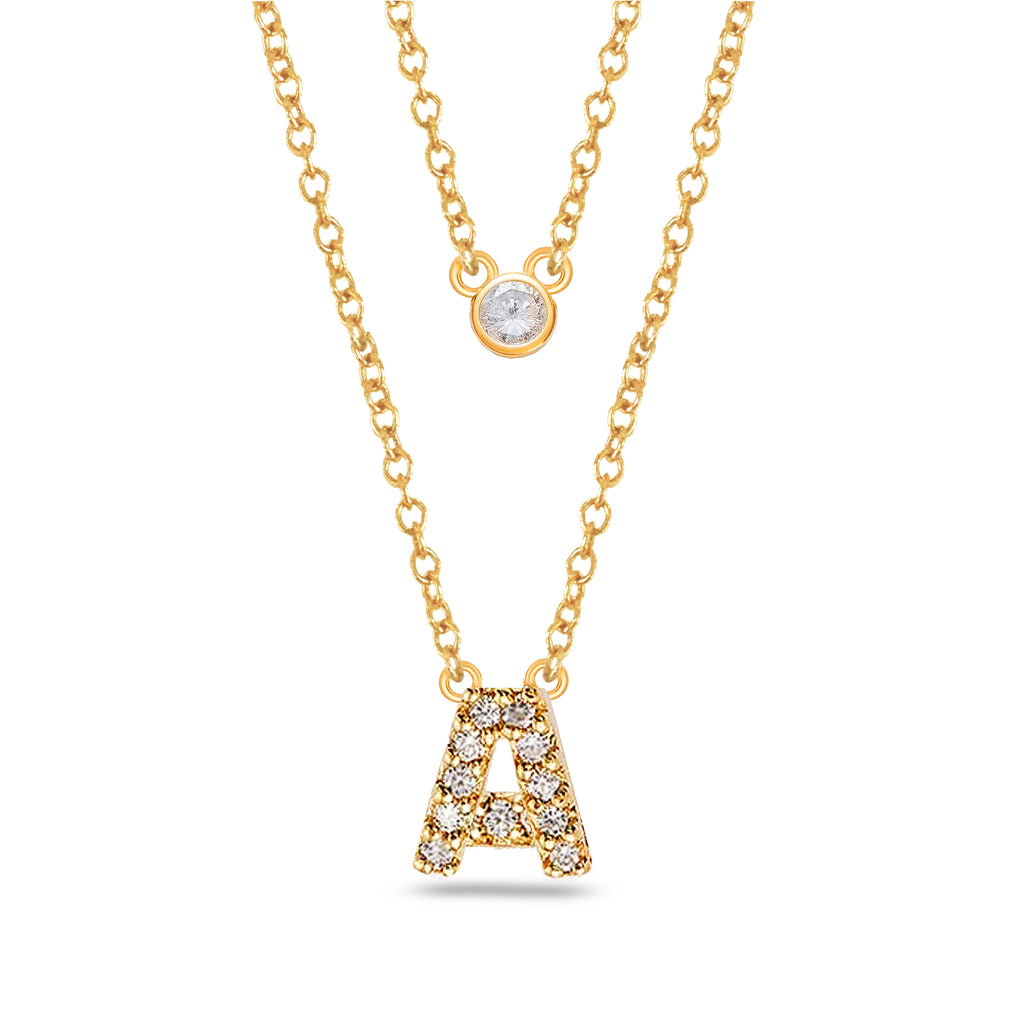 14k gold and diamond initial necklace MN36272A