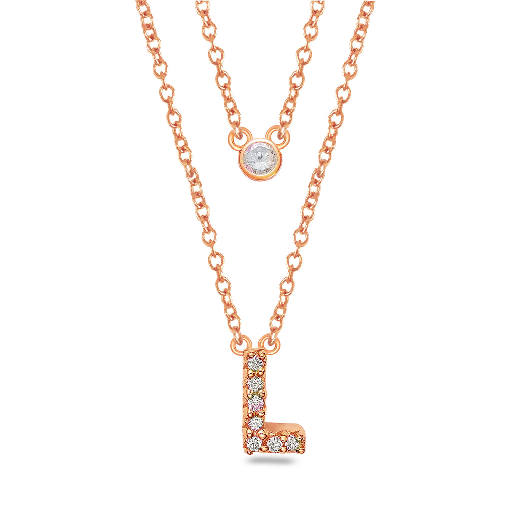 14k gold and diamond initial necklace MN36281L