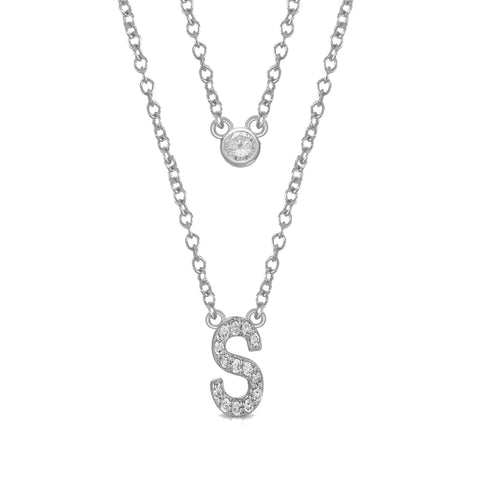 14k gold and diamond initial necklace MN36272A