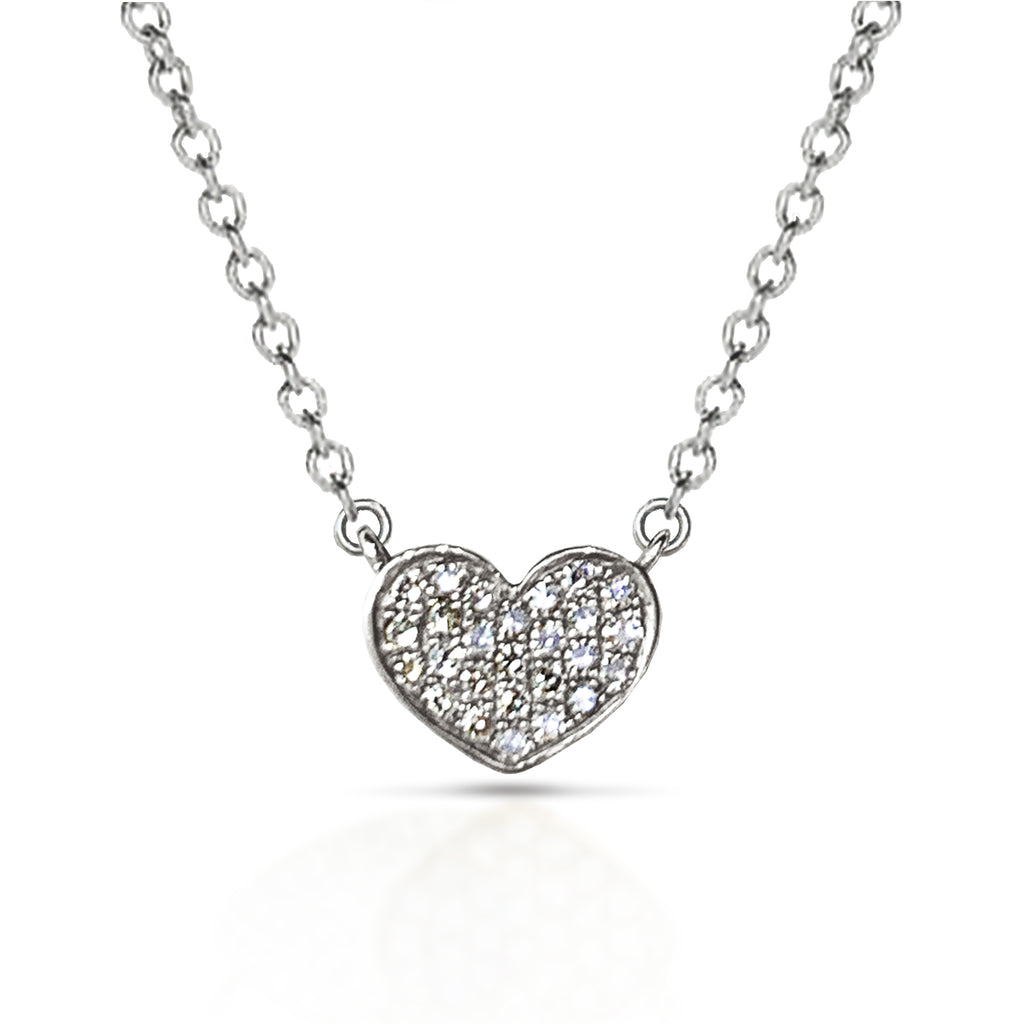 14k Petite diamond heart charm necklace MN42703