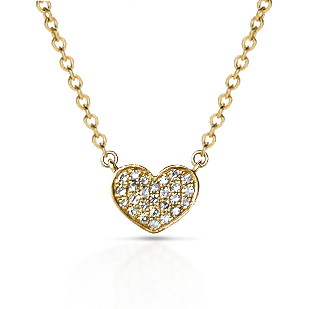 14k Petite diamond heart charm necklace MN42703