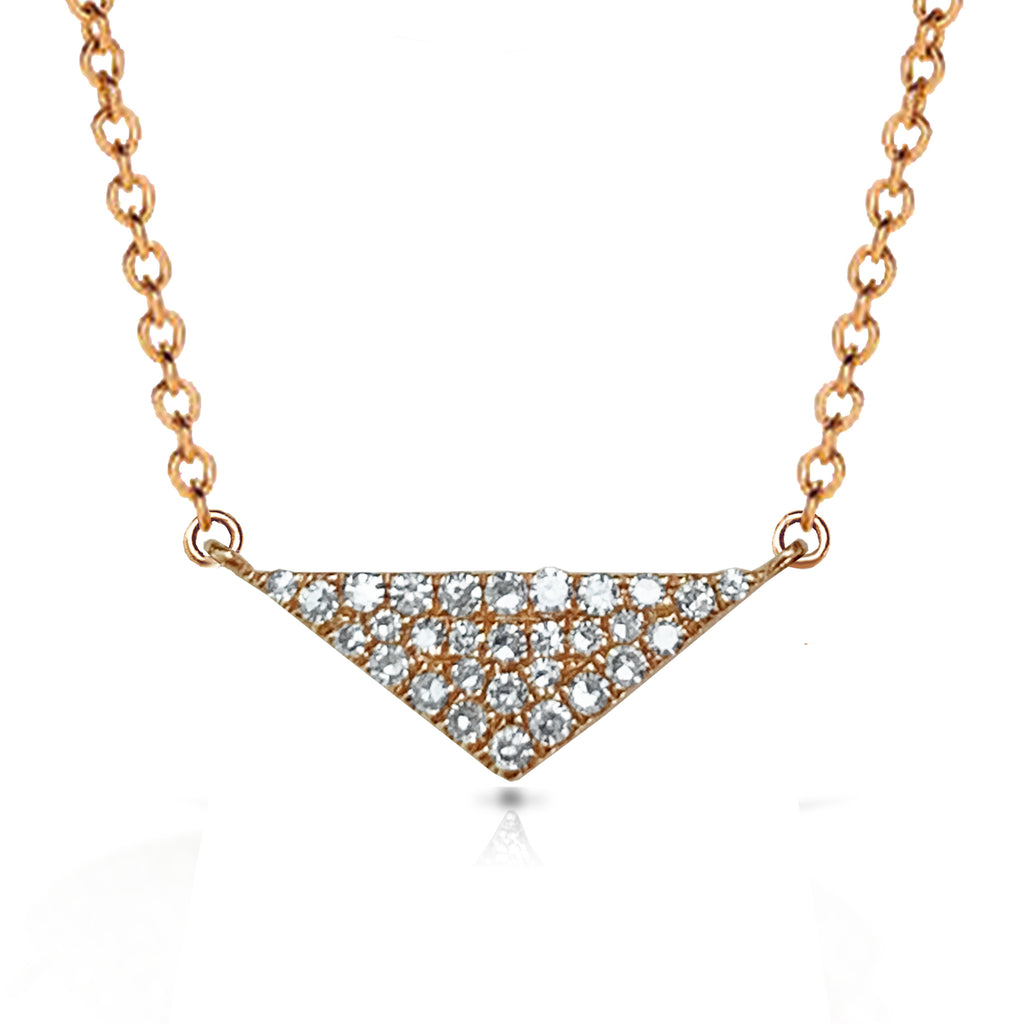 14K Pave Diamond triangle choker charm necklace MN42716