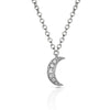 14k gold Crescent moon diamond charm necklace MN44553A
