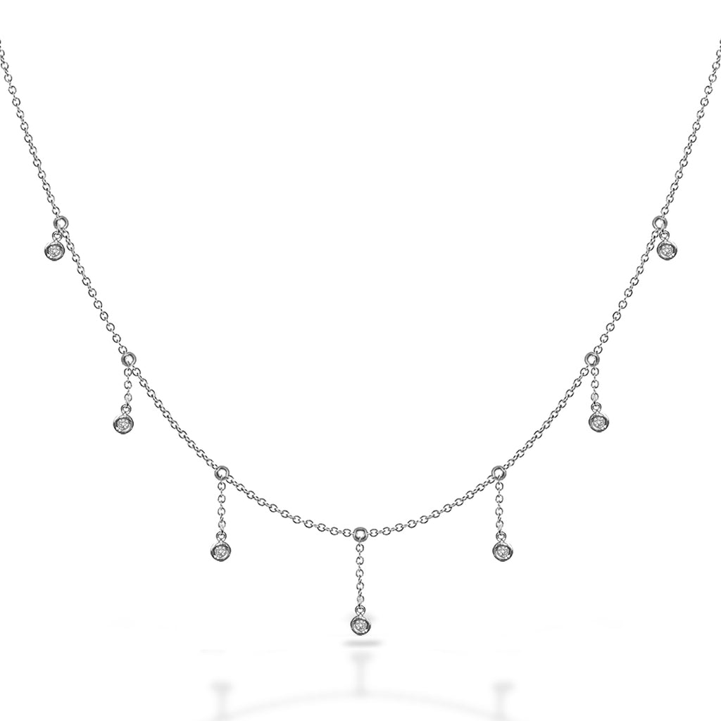 14k Gold Diamond Dew Drop Chain Necklace MN44913