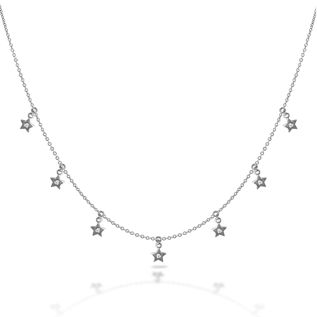 14k Gold diamond celestial choker star Necklace MN44914