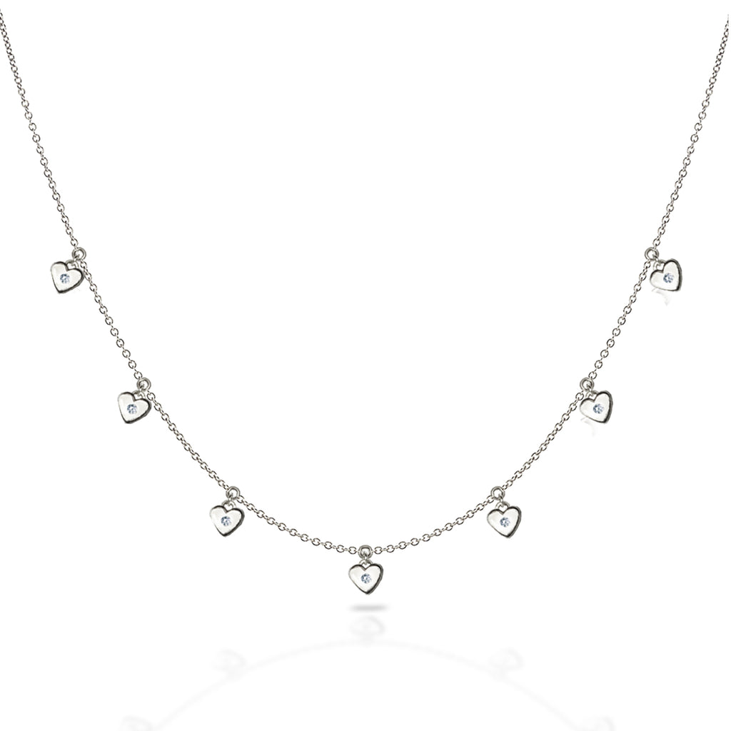 14k Gold diamond heart choker necklace MN44916