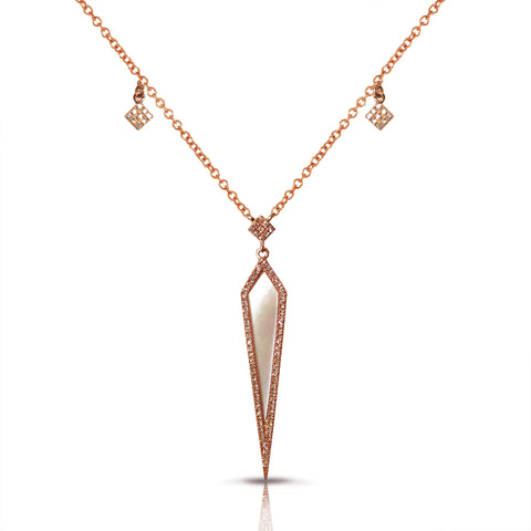 14k mother of pearl vertical bar necklace MP15354MP