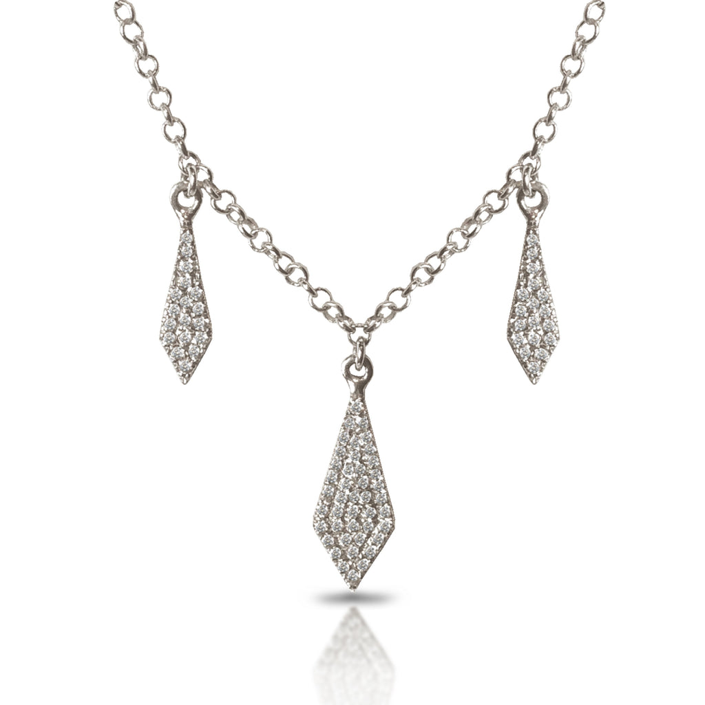 14K Trio Diamond Spear Kite Necklace MN71428