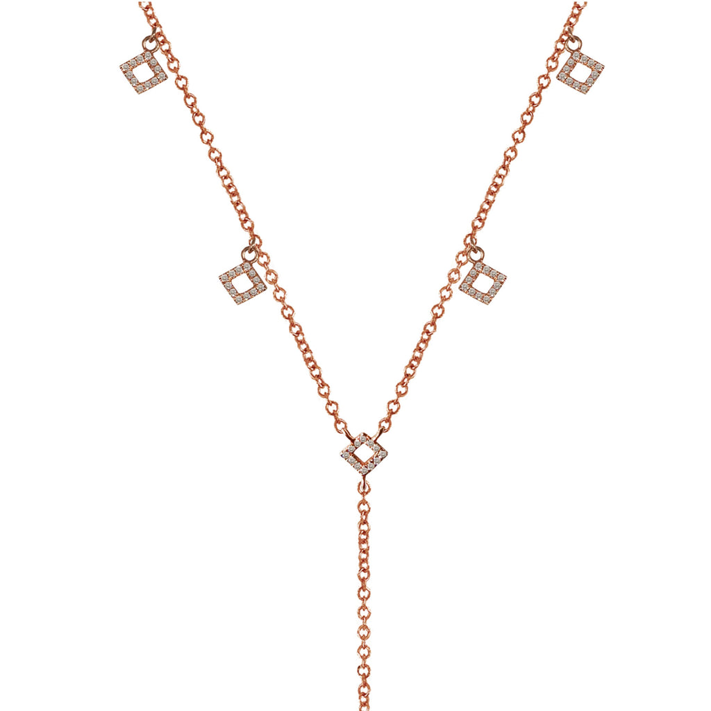 14K pink amethyst " Y " Lariat Necklace MN71432