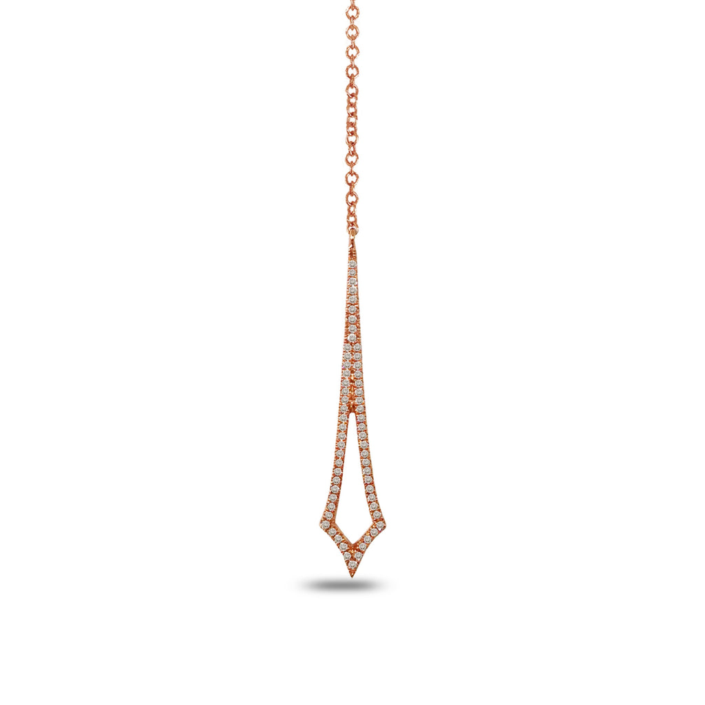 14k gold diamond pave " Y " lariat necklace MN71433