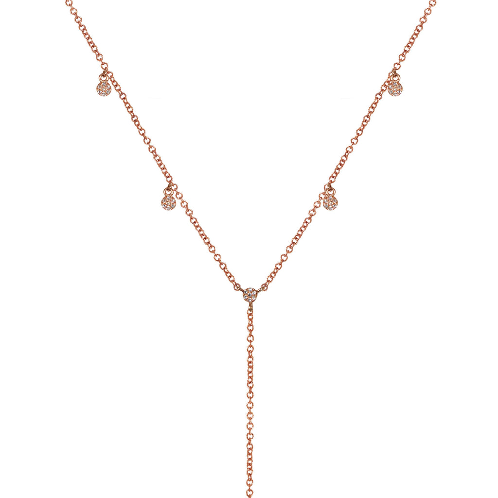14k gold diamond pave " Y " lariat necklace MN71433