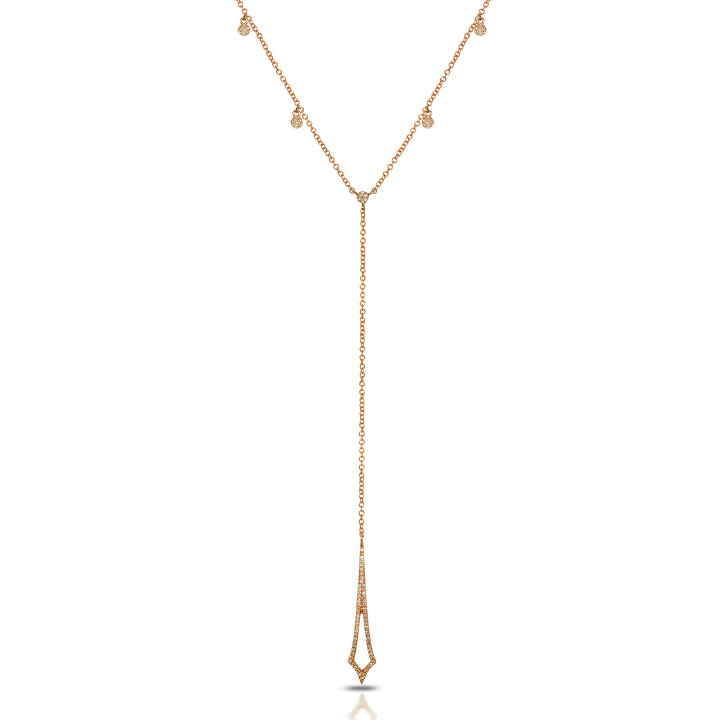 14k gold diamond pave " Y " lariat necklace MN71433