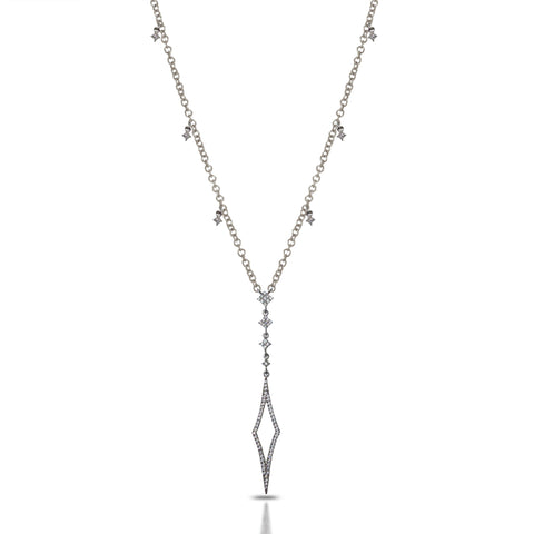 14k Interlocking open marquise diamond necklace N4059