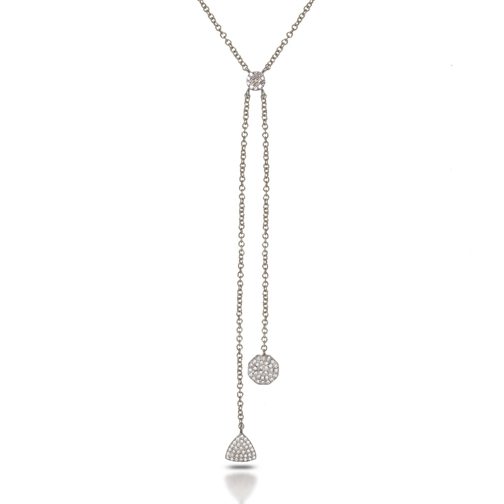 14k trillion & octagon diamond pave lariat necklace MN71435