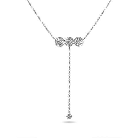 14K Round Halo Diamond & Lapis Necklace MN22501LP