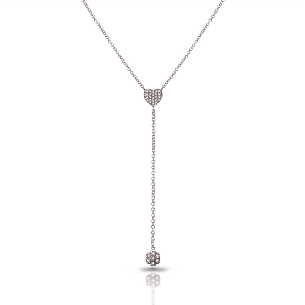 14k heart diamond pave lariat necklace MN71440