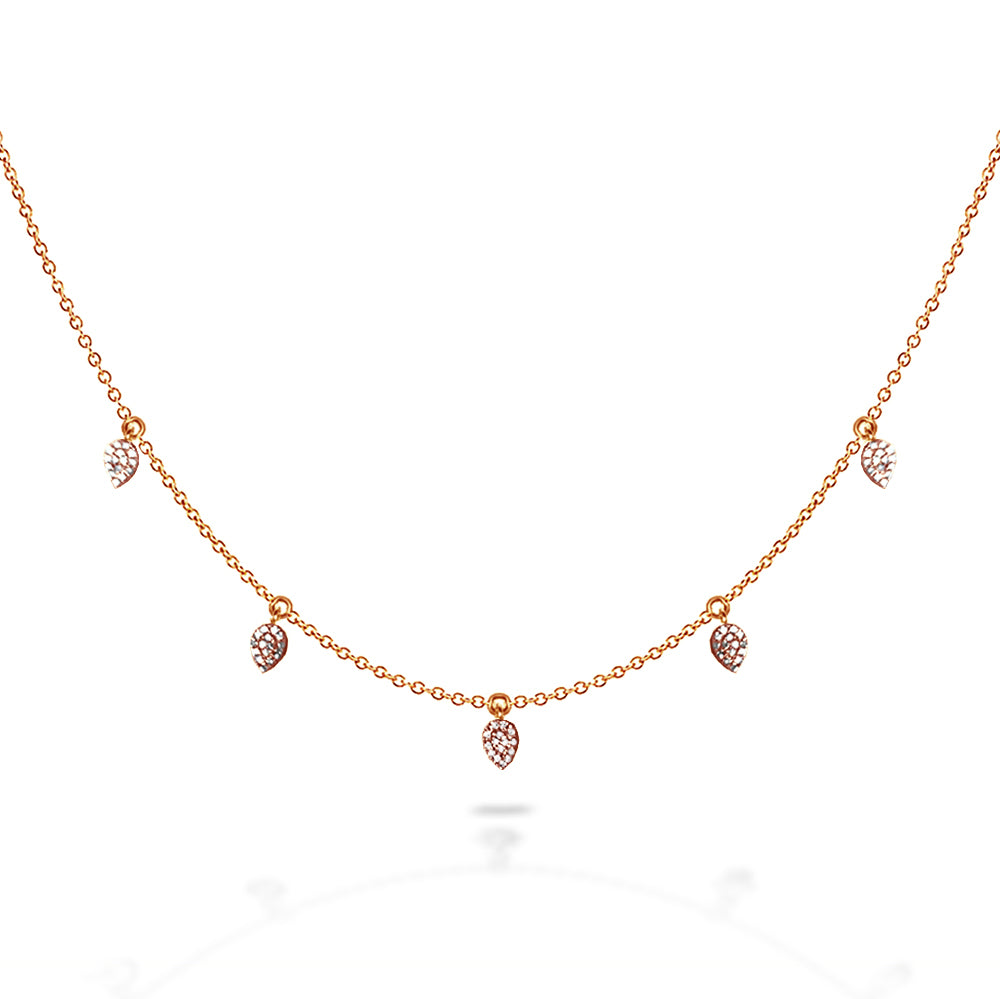 14k Pave drop charm diamond necklace MN71516