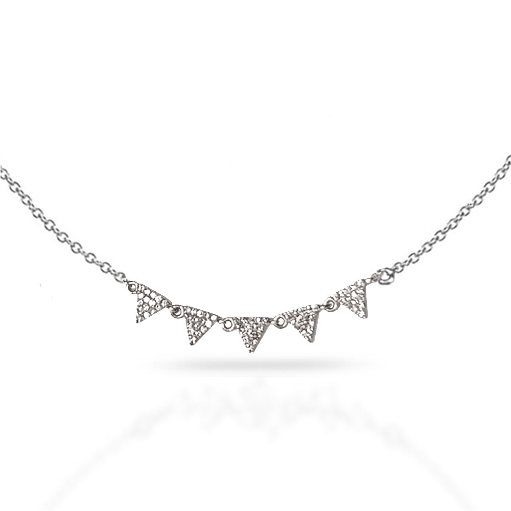 14k Pave triangle charm diamond necklace MN71517
