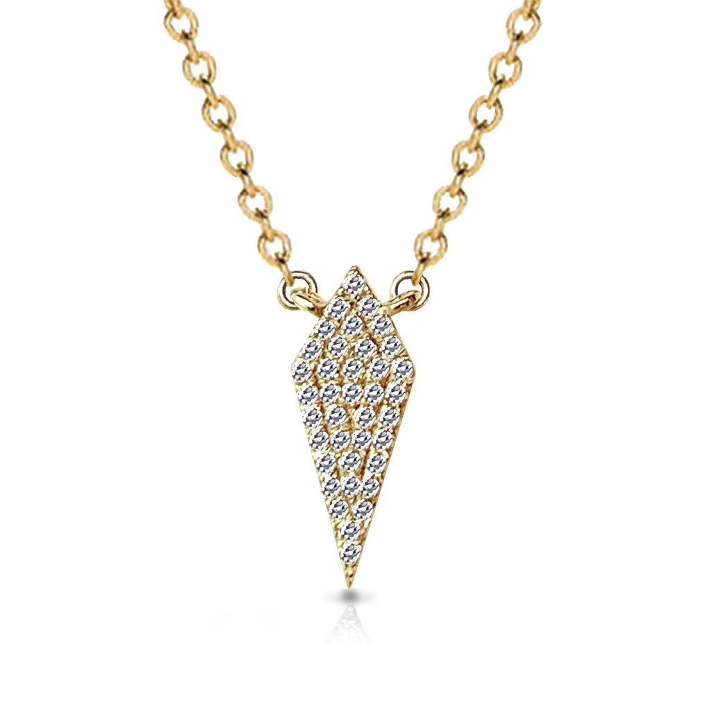 14k Petite pave kite diamond charm necklace MN71674