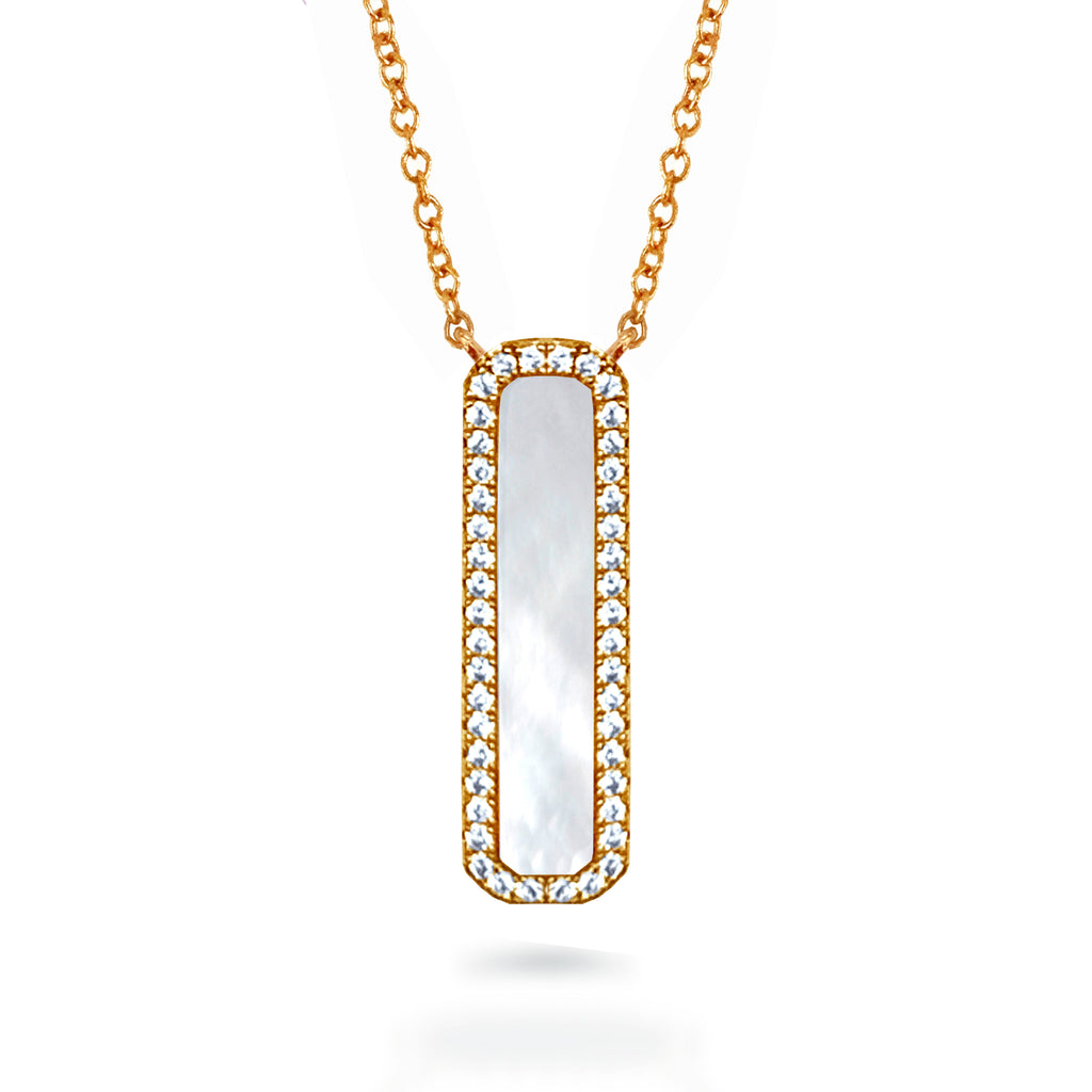 14k turquoise vertical bar necklace MN71680TQ