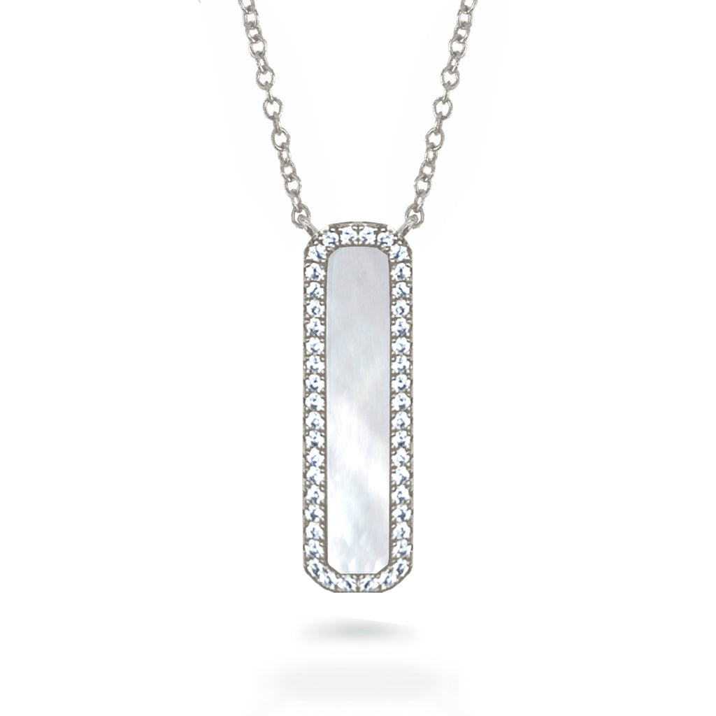 14k mother of pearl vertical bar necklace MN71680MP