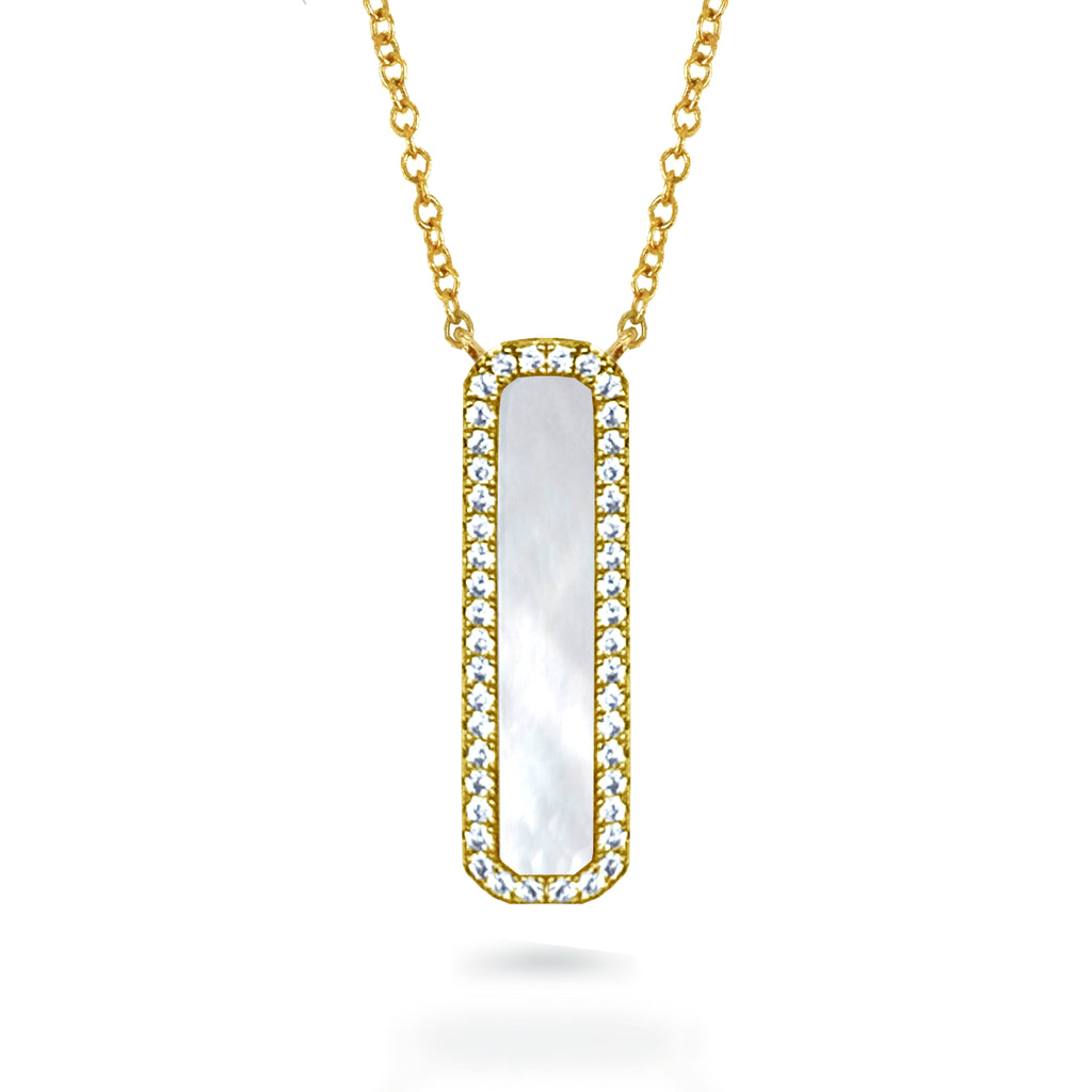 14k mother of pearl vertical bar necklace MN71680MP