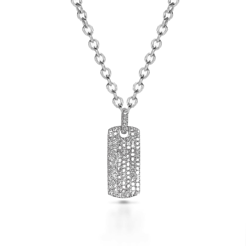 14k Gold Diamond Dog Tag Choker Necklace MP00023