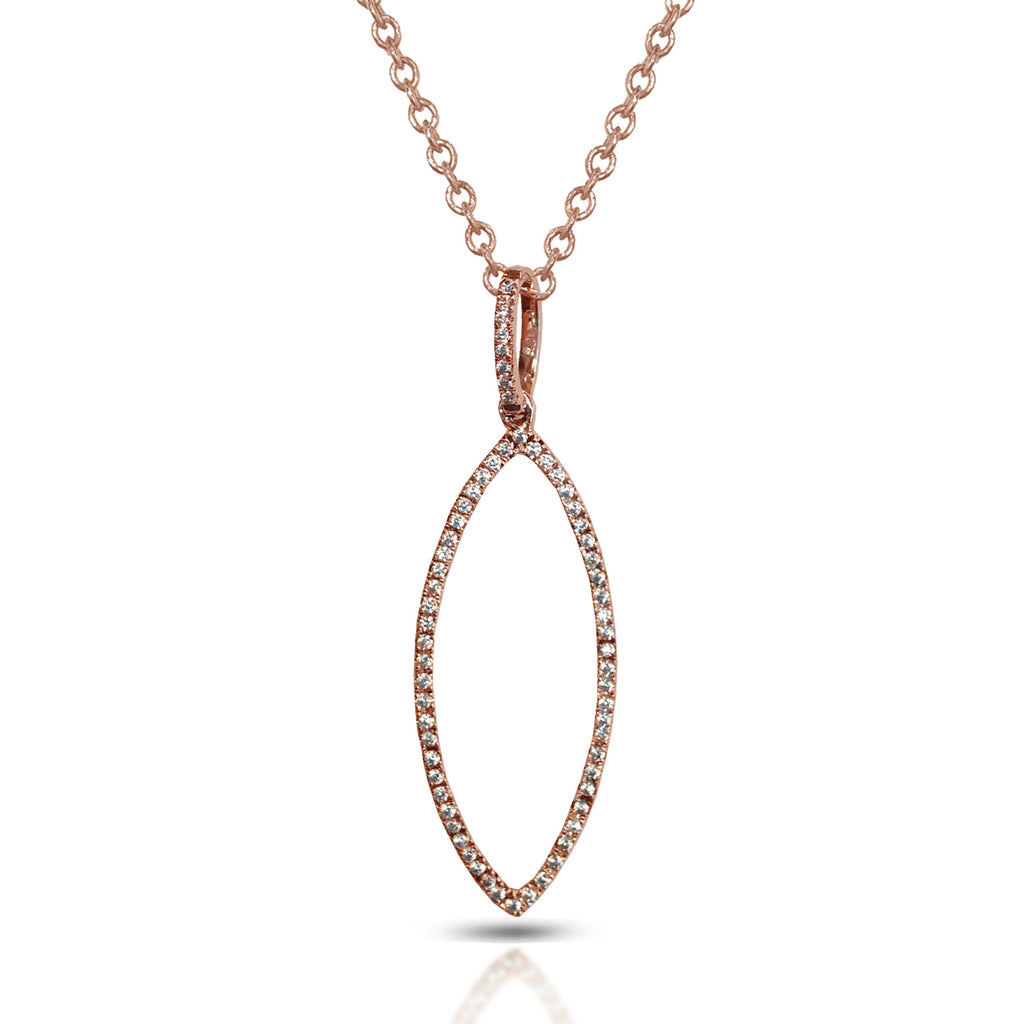 14K Gold Marquise Open Face Diamond Charm Pendant MP21642