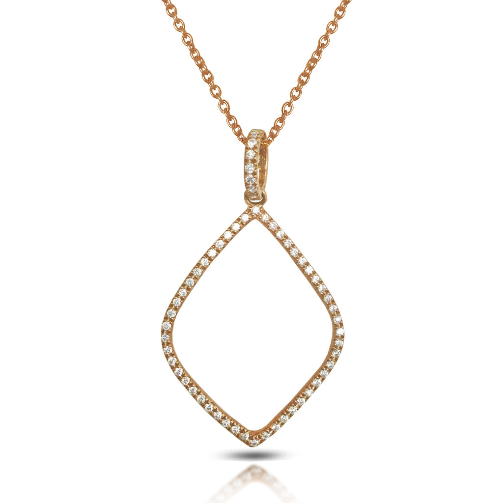 14K Open Face Diamond Kite Charm Pendant MP13265