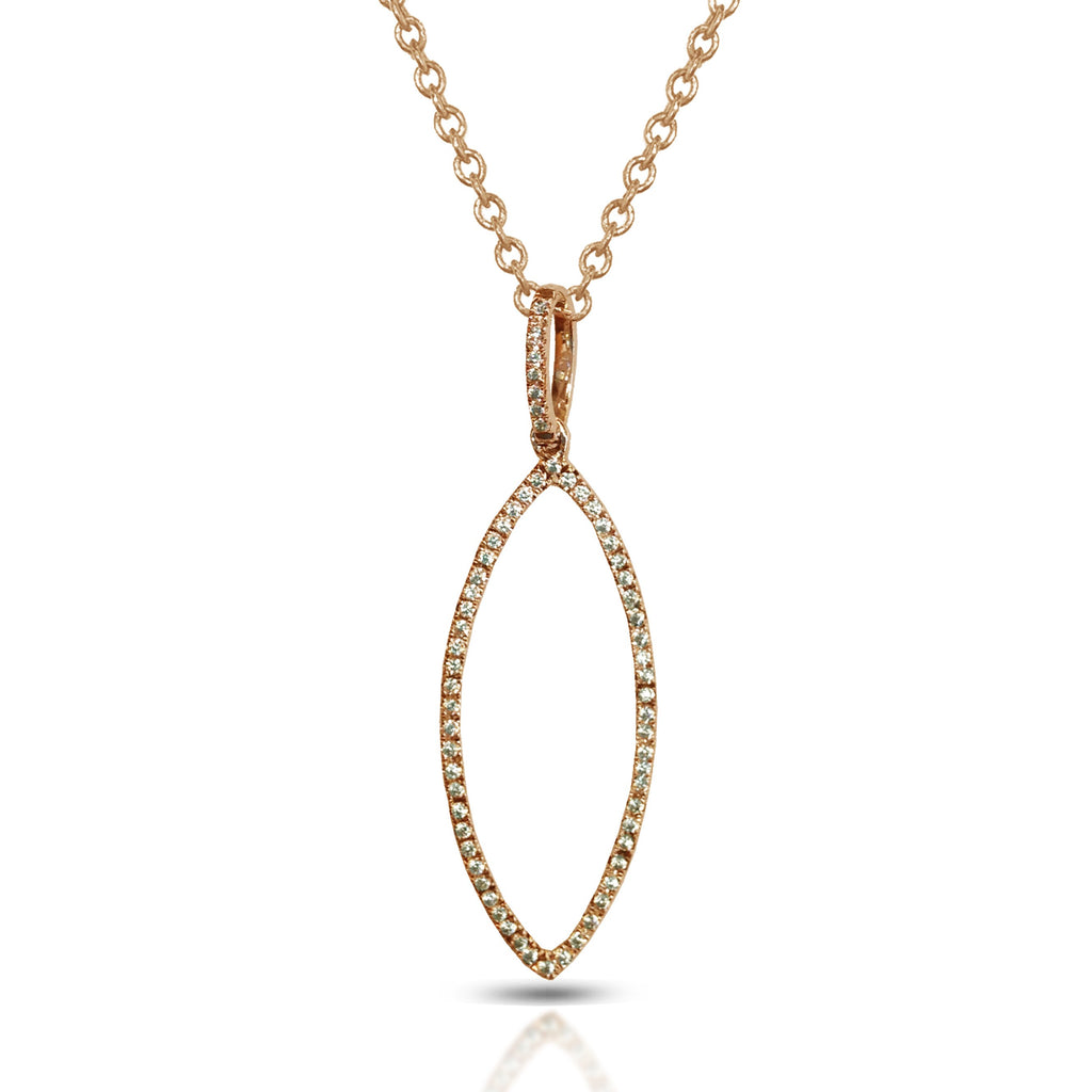 14K Gold Marquise Open Face Diamond Charm Pendant MP21642