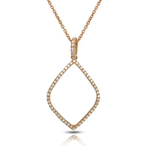14K Gold Open Drop Diamond Lariat " Y "  Necklace LAR04A