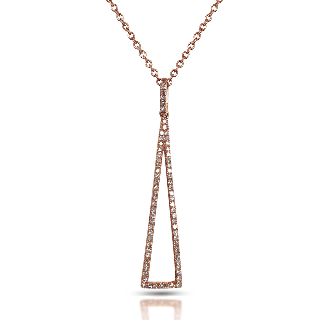 14K Open Triangle Diamond Charm Pendant MP23755