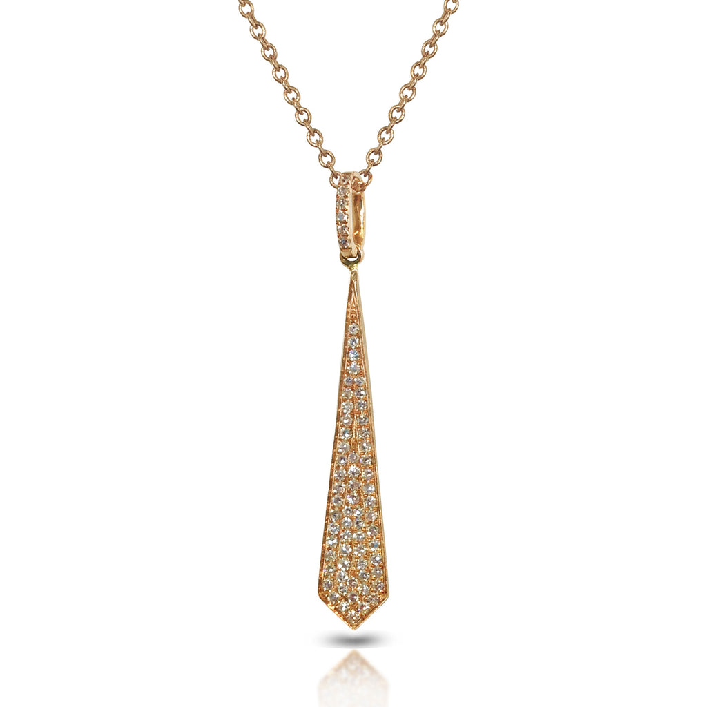 14K Pave Diamond Spear Charm Pendant MP23757