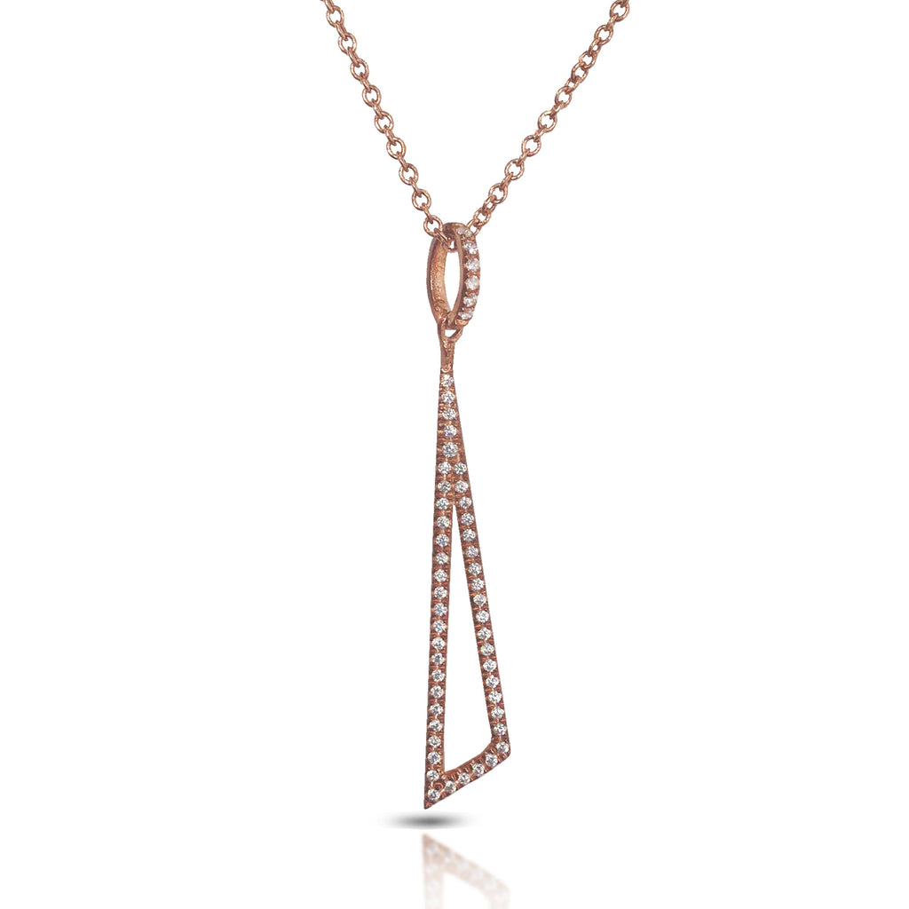 14K Open Irregular Triangle Diamond Pendant MP23779