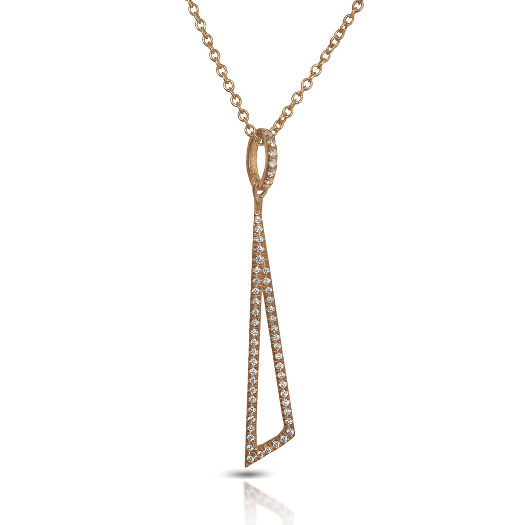 14K Open Irregular Triangle Diamond Pendant MP23779