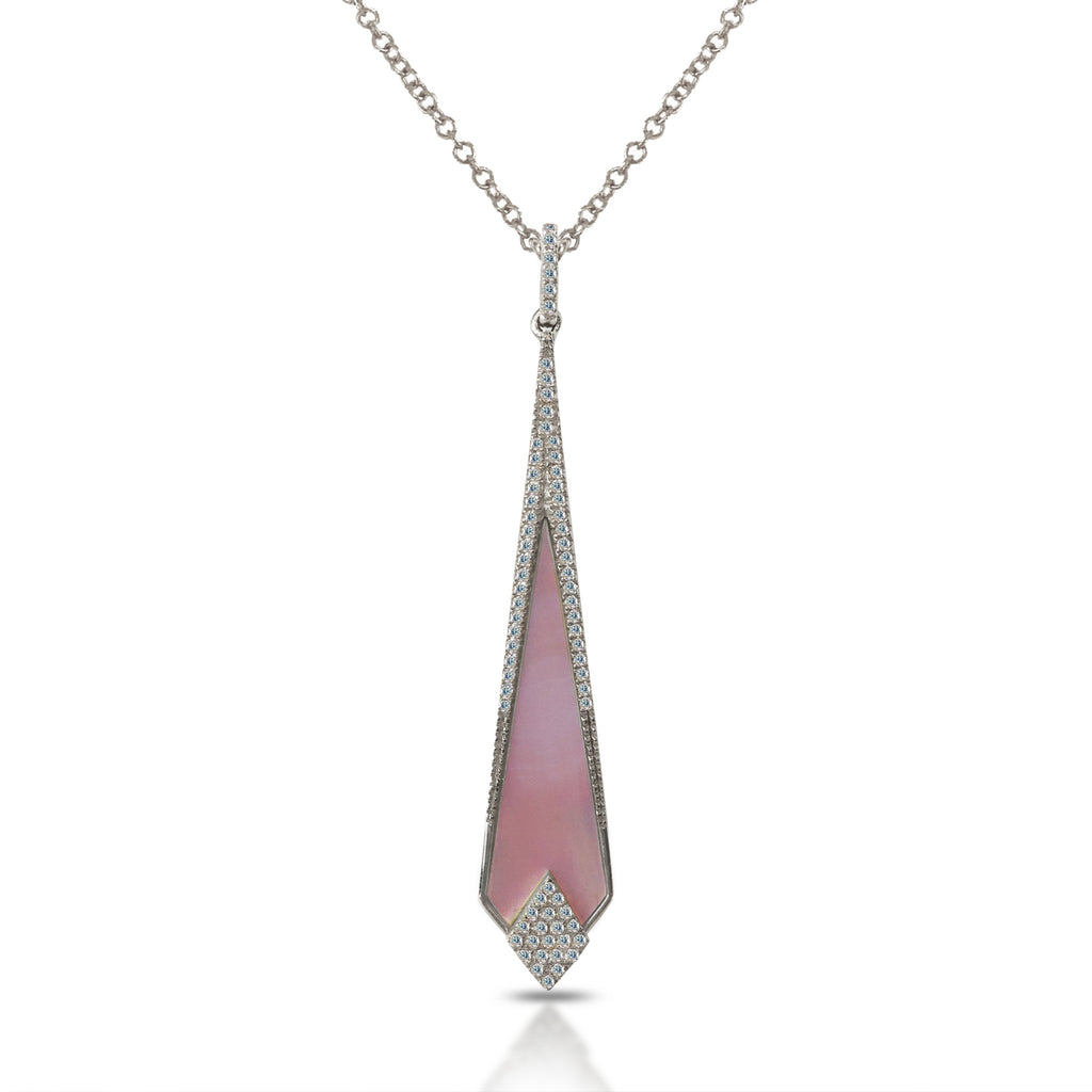 14k Pink Mother of Pearl Art Deco Pendant MP24913