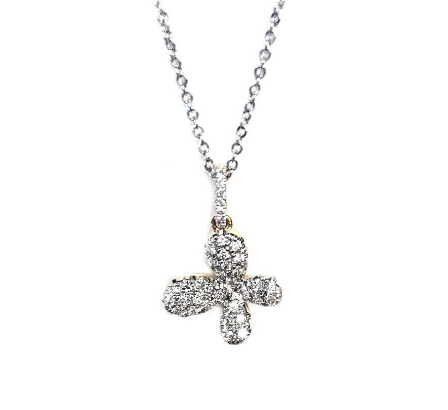 14k pave mini butterfly earrings ME47673