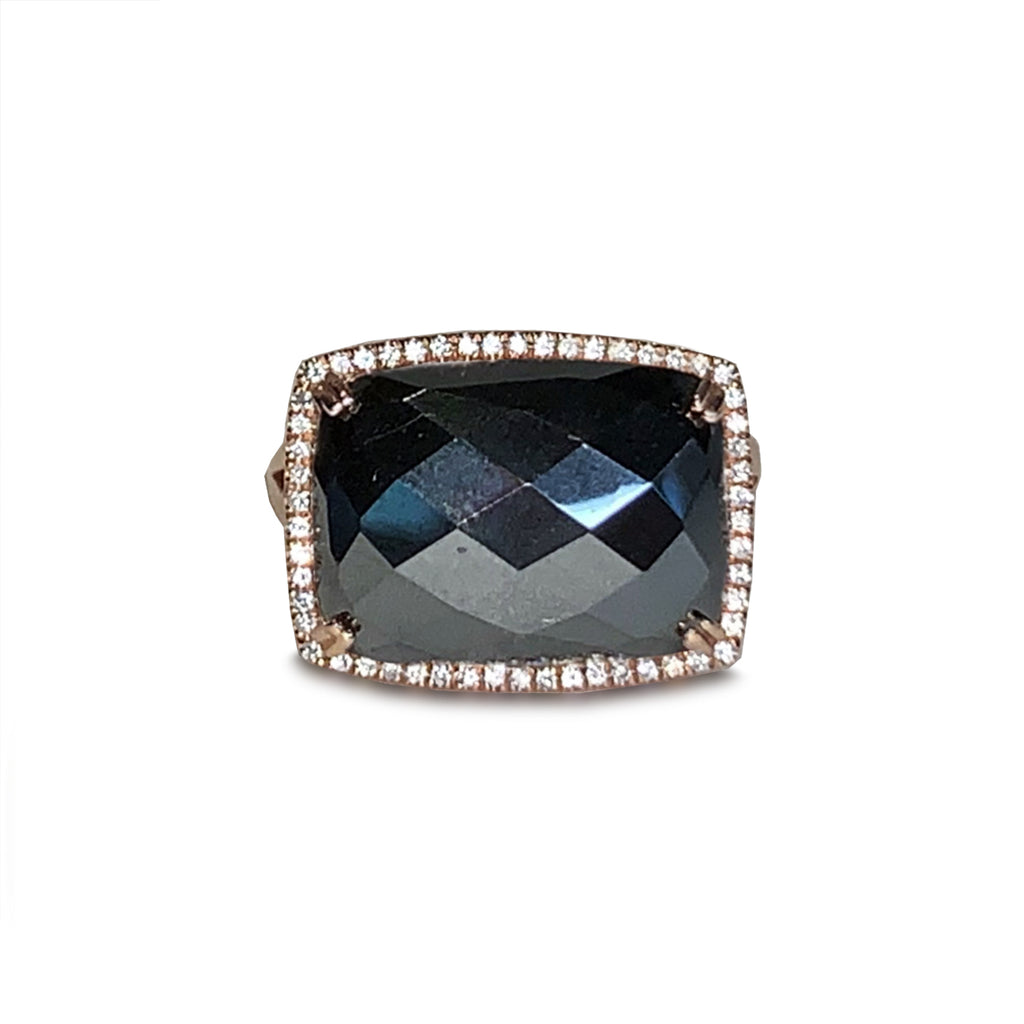 14k gold cushion hematite fashion ring MR31356HEM