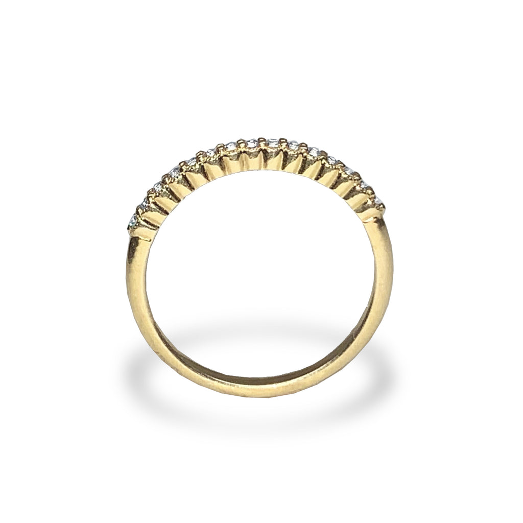 Aliança MR31591W em ouro 14k pave 'diamante