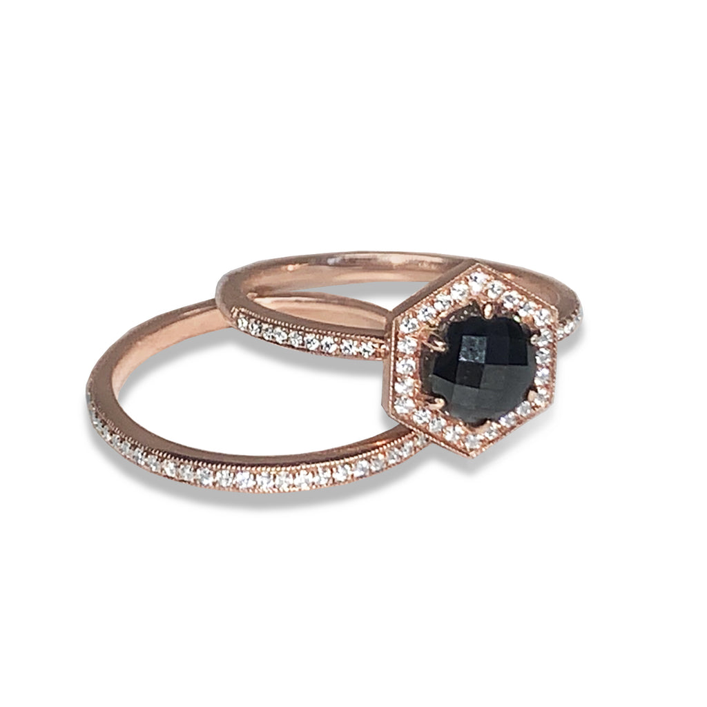 Aliança de casamento de diamante delicado ouro 14k MR31593W