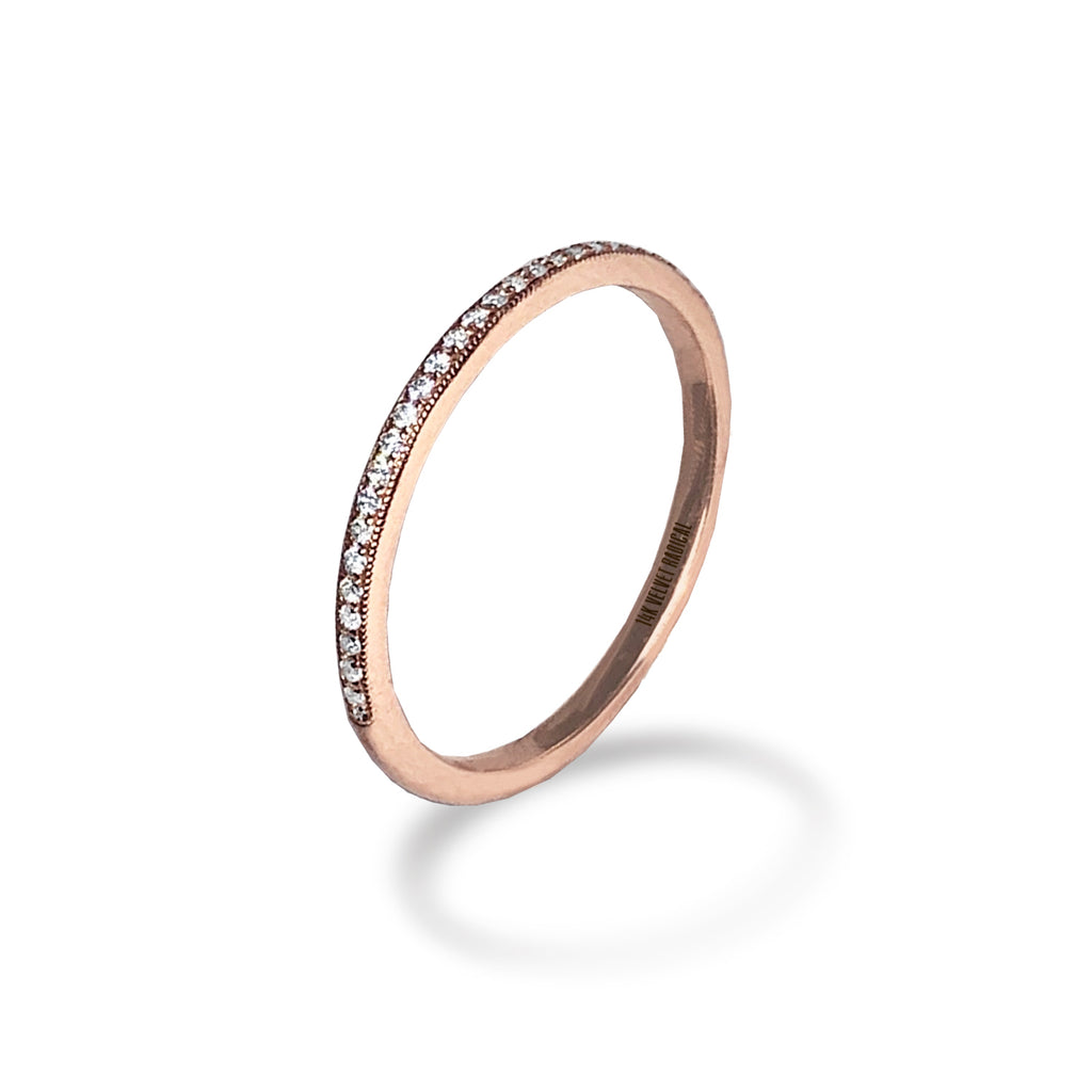 Aliança de casamento de diamante delicado ouro 14k MR31593W