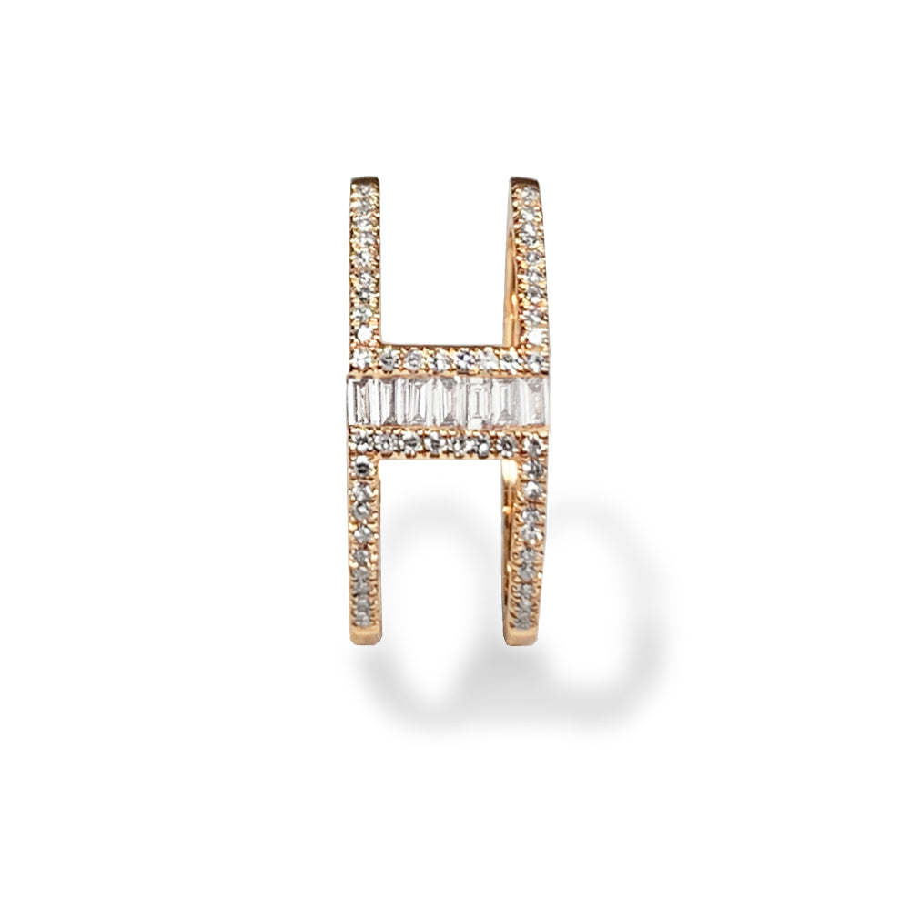 14k gold split band Baguette fashion ring MR31648