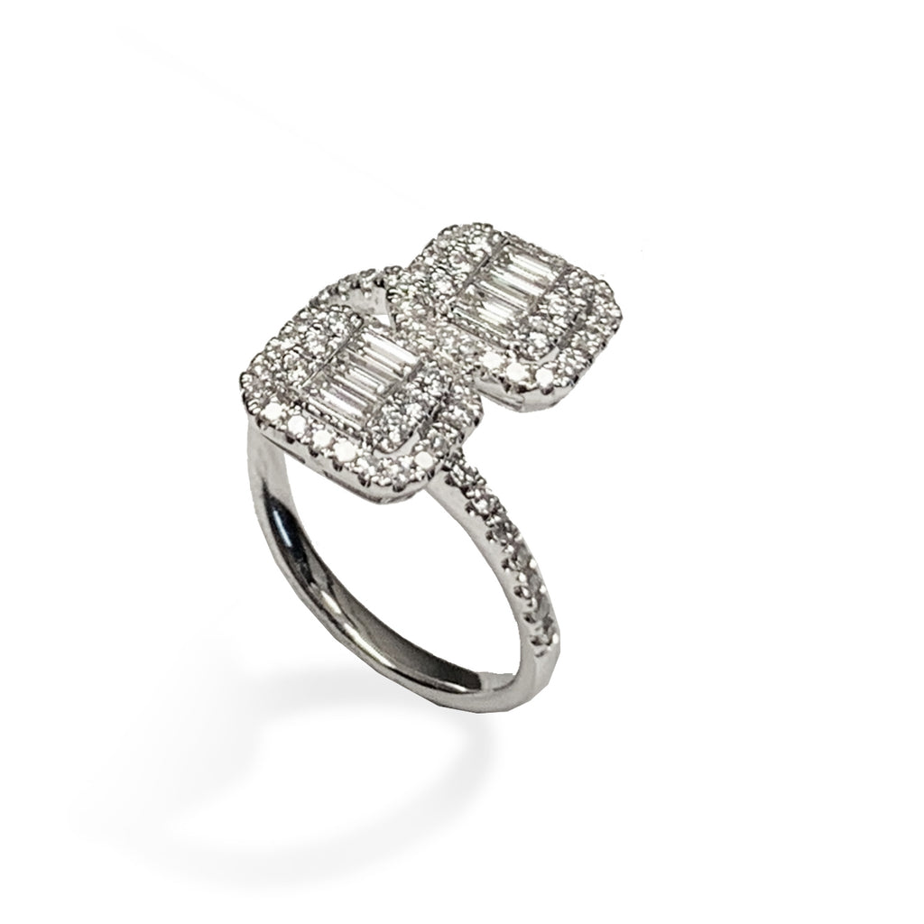 14k gold bypass baguette fashion ring MR43585