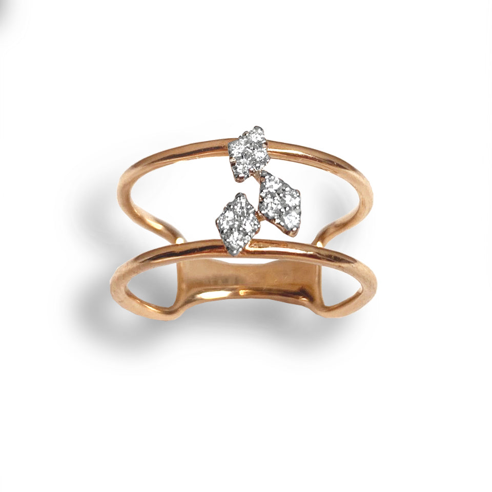 14k modern pave split band fashion ring MR43829