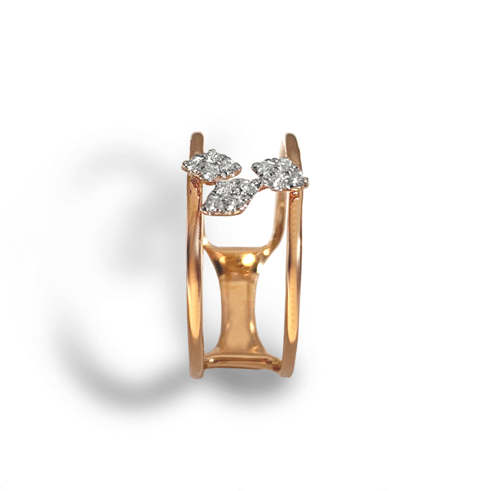 14k modern pave split band fashion ring MR43829