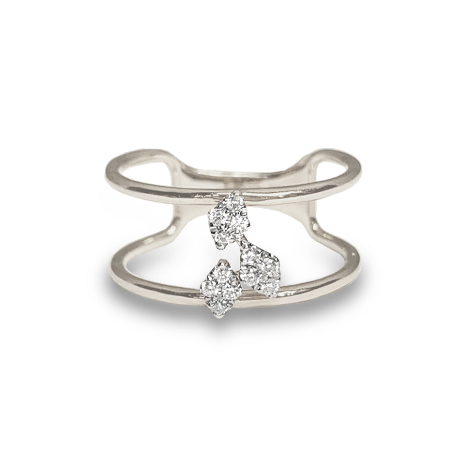 14k modern pave split band fashion ring MR43829