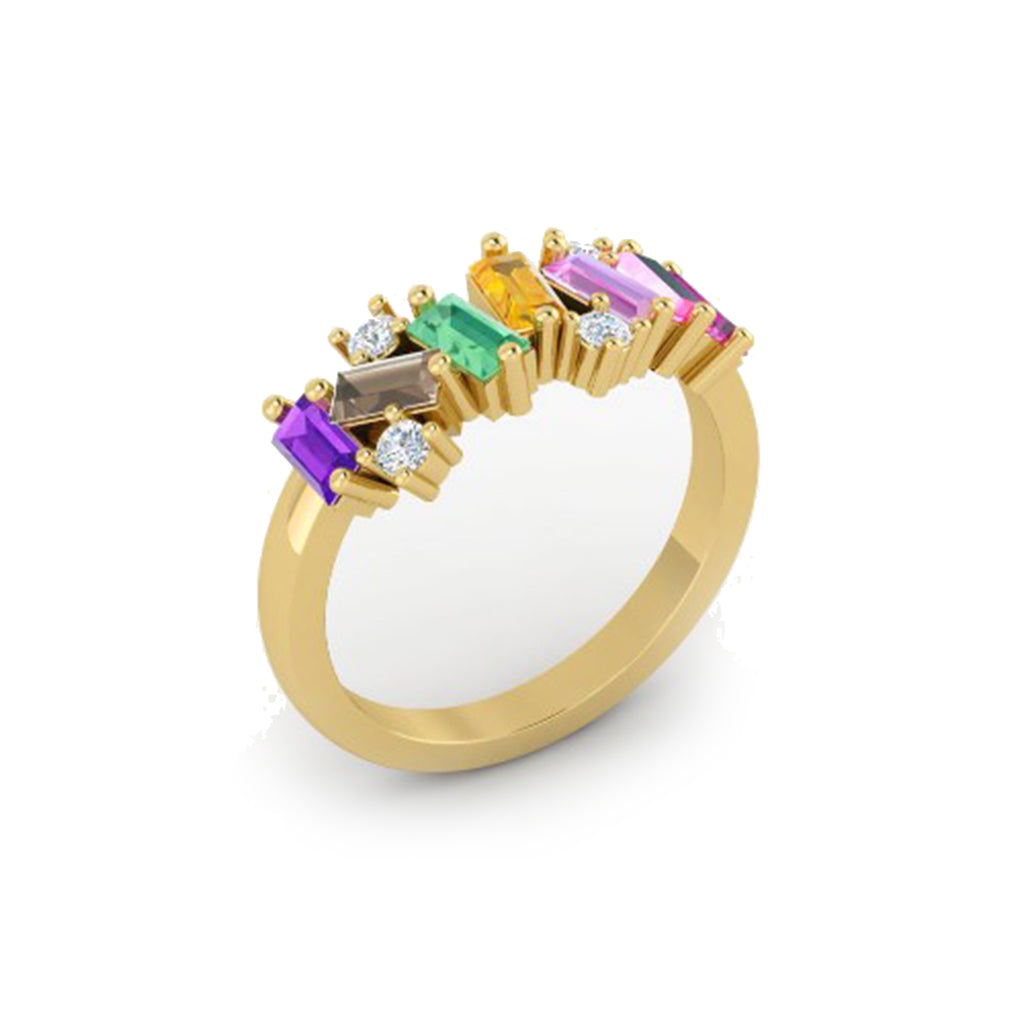 14k gold multicolor baguette fashion band MR4447