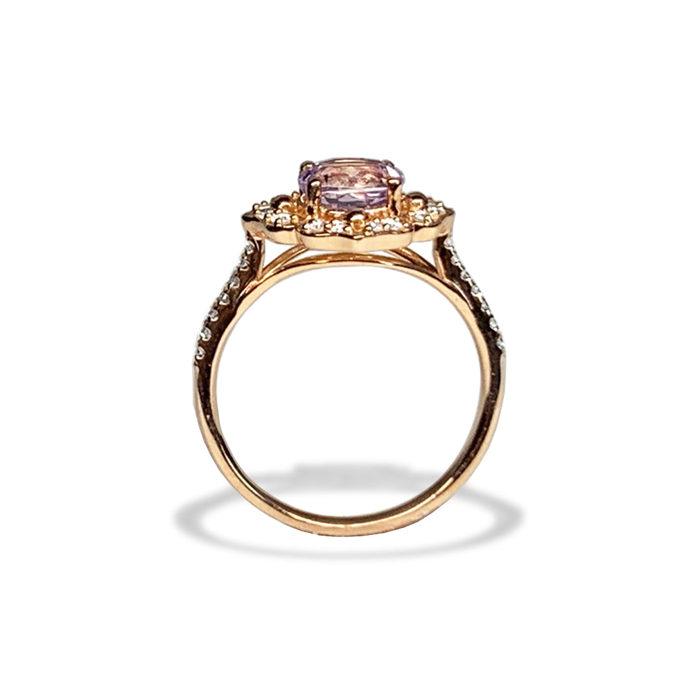 Anel de noivado de topázio branco vintage ouro 14k MR45173